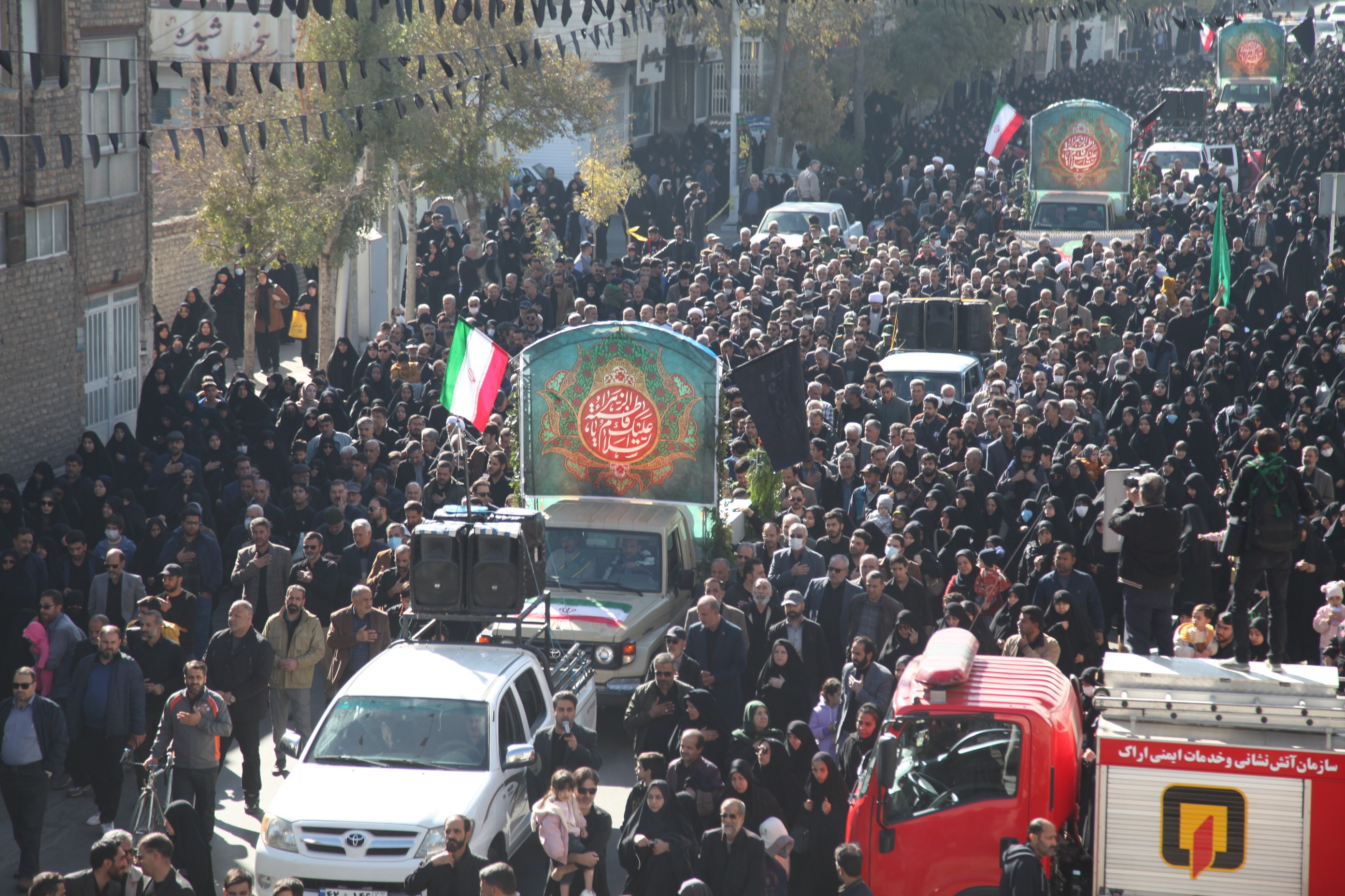 در سالروز شهادت حضرت فاطمه (س) پیکر شهدای گمنام میهمان مردم اراک